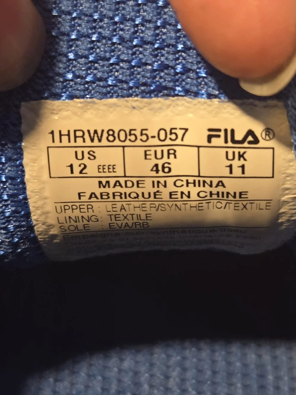 Fila Men’s Gray Athletic Mesh Sneakers with Blue Accents